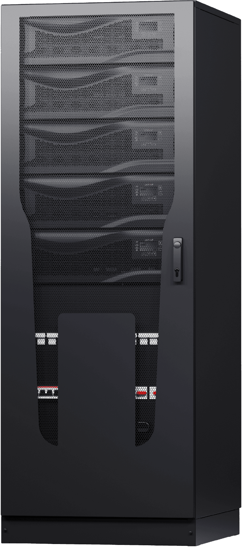 CumulusPower modular UPS system with a black UPS cabinet, showcasing scalable power modules and parallel expansion capabilities.