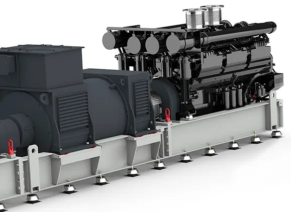 DRUPS-anlæg med dieselgenerator direkte på akslen, velegnet til datacentre, hospitaler og industrielle produktionsanlæg