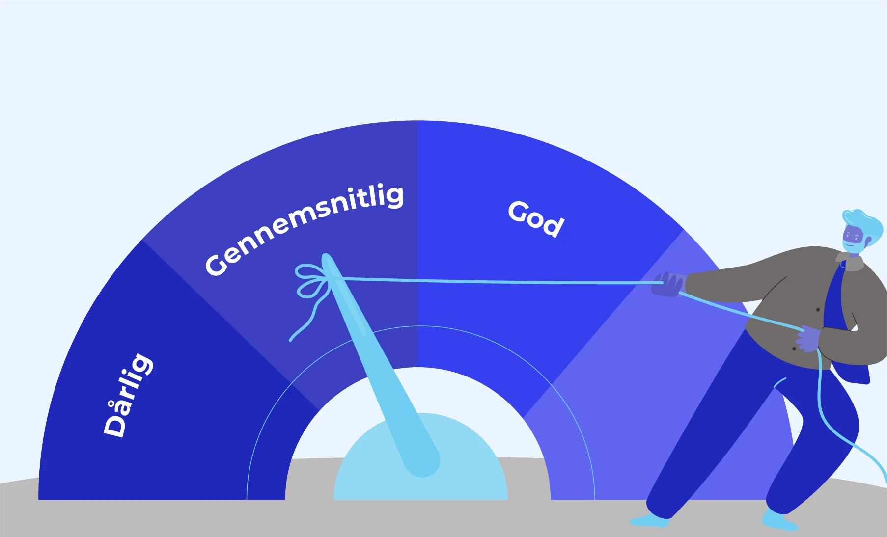 Illustration af en hånd der holder et forstørrelsesglas, som symboliserer risikovurdering